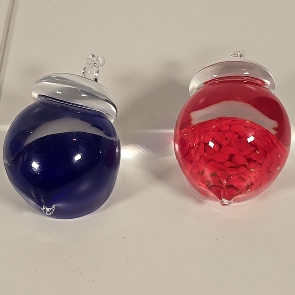 Set Of 2 Czech Republic Art Glass Elephants Paper Weights - Picture 6 of 7